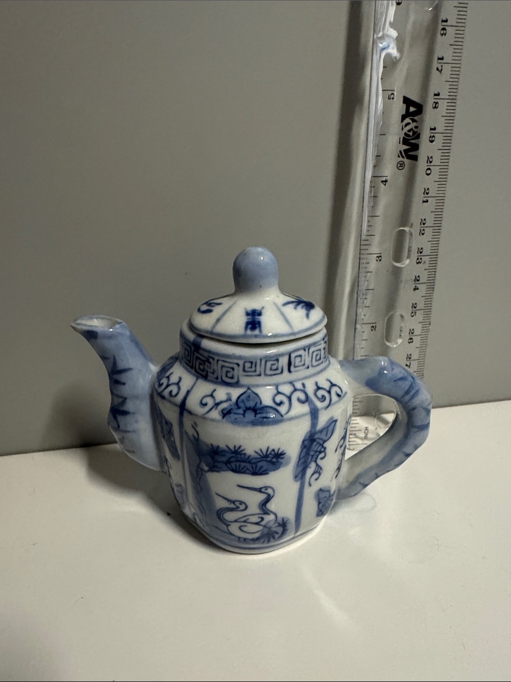 Blue and White little Porcelain Teapot - Traditional Home Art